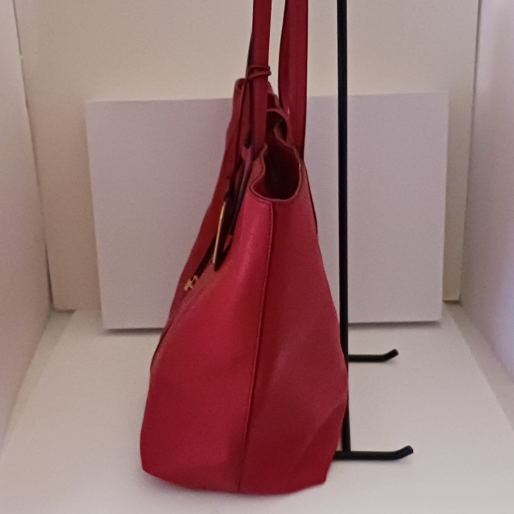 Ralph Lauren Red Leather "Crawley" Tote Bag - Picture 9 of 10